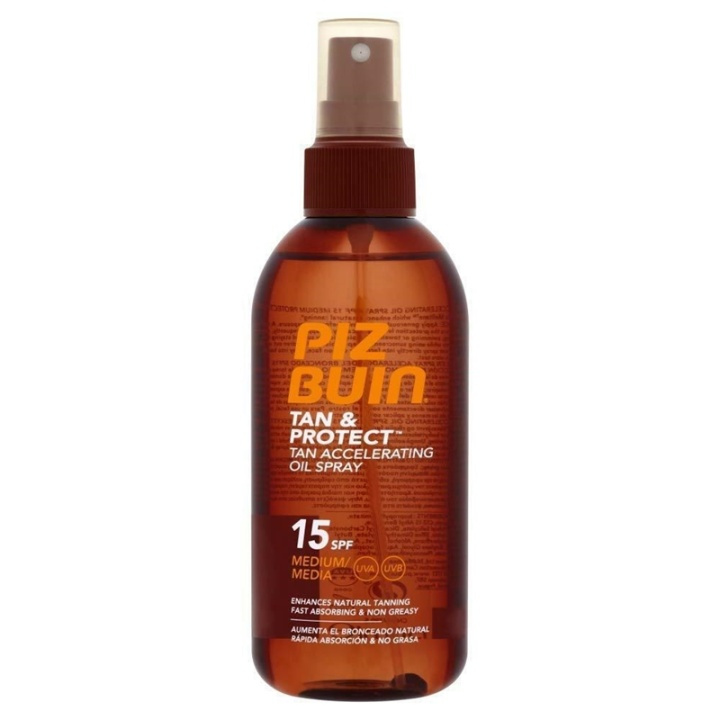 Piz Buin Tan & Protect Tan Accelerating Oil Spray, Solskyddsfaktor SPF15 150ml i gruppen SKÖNHET & HÄLSA / Hudvård / Solskydd & Tanning / Solskydd hos TP E-commerce Nordic AB (A12744)