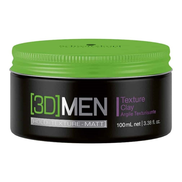 Schwarzkopf 3D Men Texture Clay 100ml i gruppen SKÖNHET & HÄLSA / Hår & Styling / Hårstylingprodukter / Hårvax hos TP E-commerce Nordic AB (A12955)