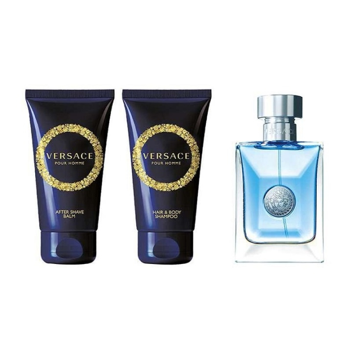 Versace Giftset Versace Pour Homme Edt 50 ml + Aftershave Balm 50 ml + Body Wash 50ml i gruppen SKÖNHET & HÄLSA / Doft & Parfym / Parfym / Parfym för honom hos TP E-commerce Nordic AB (A13132)