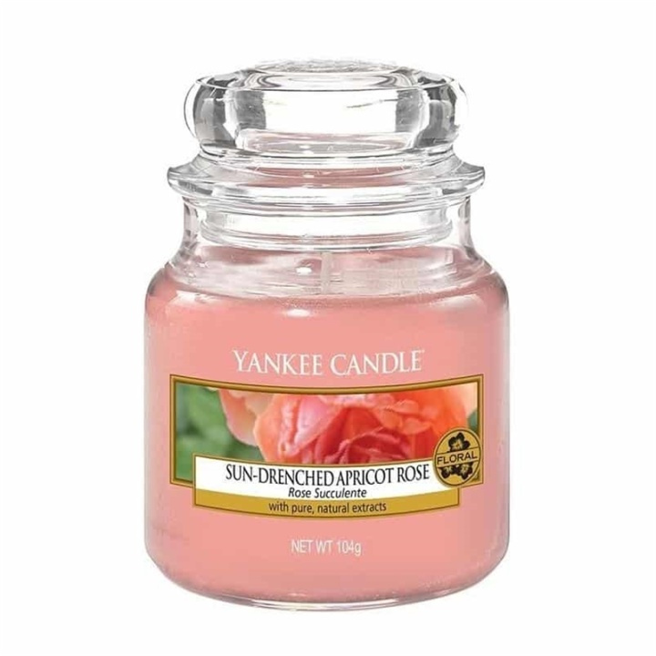 Yankee Candle Classic Small Jar Sun-Drenched Apricot Rose 104g i gruppen SKÖNHET & HÄLSA / Doft & Parfym / Övrig doft / Doftljus hos TP E-commerce Nordic AB (A13319)