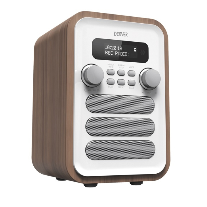 Denver Radio DAB+/FM Bluetooth Trä/grå DAB-48W Vit i gruppen HEMELEKTRONIK / Ljud & Bild / Hemmabio, HiFi & Bärbart / Radio & Väckarklockor / Radio hos TP E-commerce Nordic AB (A13714)