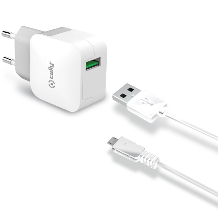 Celly USB-laddare MicroUSB 2,4A i gruppen SMARTPHONE & SURFPLATTOR / Laddare & Kablar / Väggladdare / Väggladdare USB hos TP E-commerce Nordic AB (A13765)