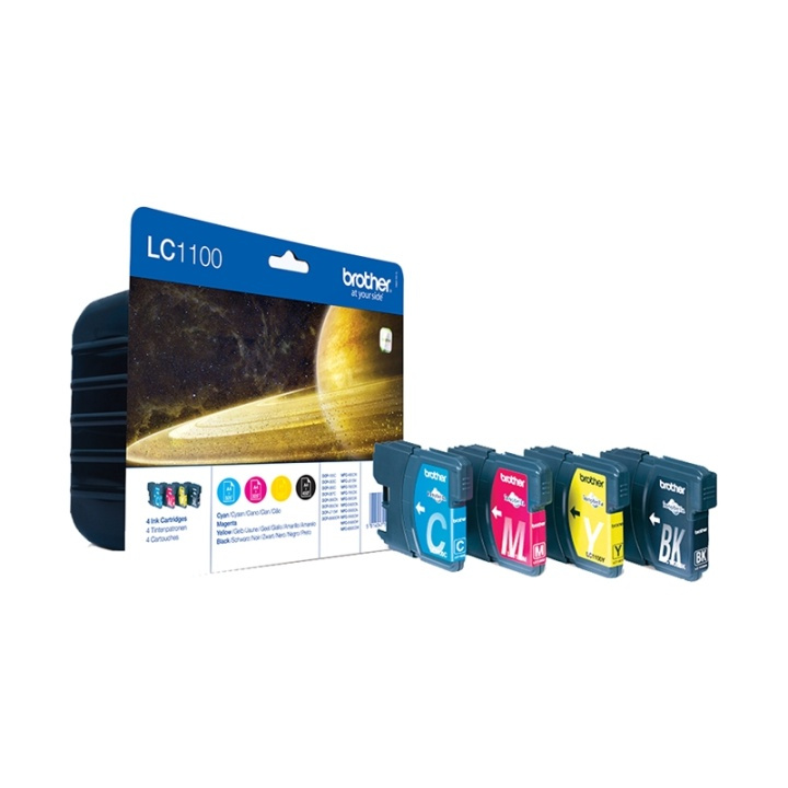 Brother LC-1100VALBPDR bläckpatroner 4 styck Original Svart, Cyan, Magenta, Gul i gruppen DATORER & KRINGUTRUSTNING / Skrivare & Tillbehör / Bläck & Toner / Bläckpatroner / Brother hos TP E-commerce Nordic AB (A13957)