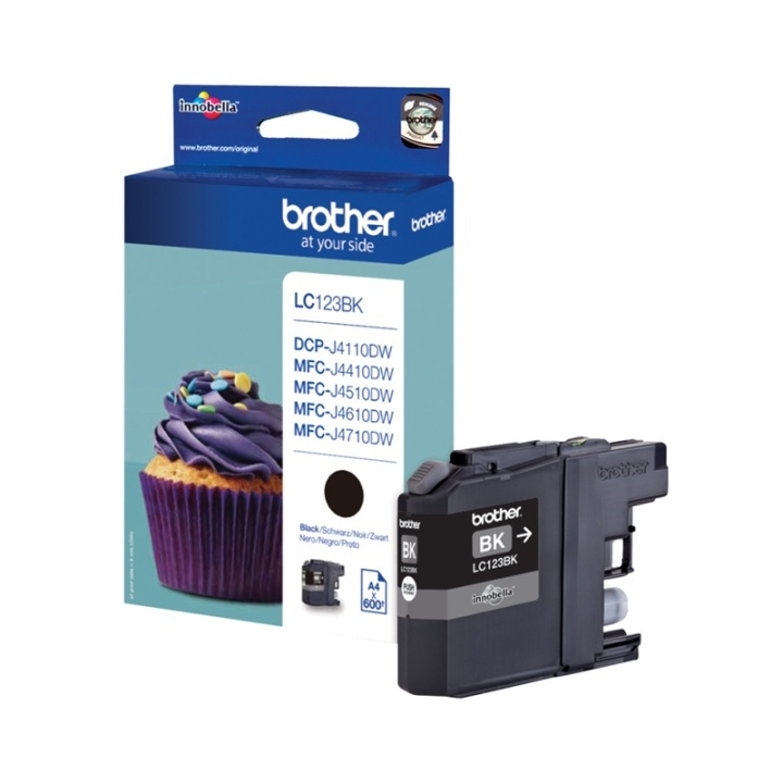 Brother LC-123BK bläckpatroner 1 styck Original Hög (XL) avkastning Svart i gruppen DATORER & KRINGUTRUSTNING / Skrivare & Tillbehör / Bläck & Toner / Bläckpatroner / Brother hos TP E-commerce Nordic AB (A13969)