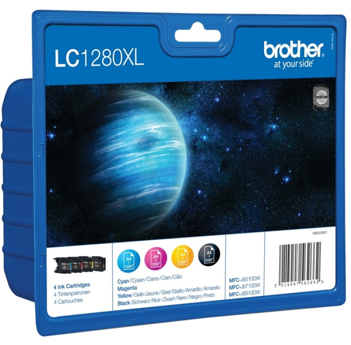 Brother LC-1280XLVALBPDR bläckpatroner 4 styck Original Hög (XL) avkastning Svar i gruppen DATORER & KRINGUTRUSTNING / Skrivare & Tillbehör / Bläck & Toner / Bläckpatroner / Brother hos TP E-commerce Nordic AB (A13983)