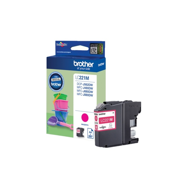 Brother LC-221M bläckpatroner 1 styck Original Magenta i gruppen DATORER & KRINGUTRUSTNING / Skrivare & Tillbehör / Bläck & Toner / Bläckpatroner / Brother hos TP E-commerce Nordic AB (A13990)