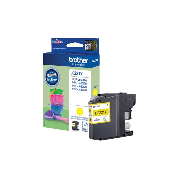 Brother LC-221Y bläckpatroner 1 styck Original Gul i gruppen DATORER & KRINGUTRUSTNING / Skrivare & Tillbehör / Bläck & Toner / Bläckpatroner / Brother hos TP E-commerce Nordic AB (A13991)