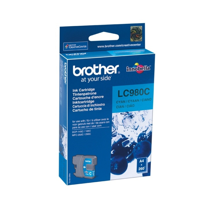 Brother LC-980C bläckpatroner 1 styck Original Cyan i gruppen DATORER & KRINGUTRUSTNING / Skrivare & Tillbehör / Bläck & Toner / Bläckpatroner / Brother hos TP E-commerce Nordic AB (A14040)