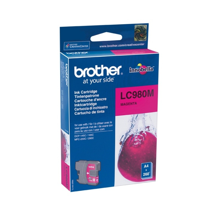 Brother LC-980M bläckpatroner 1 styck Original Magenta i gruppen DATORER & KRINGUTRUSTNING / Skrivare & Tillbehör / Bläck & Toner / Bläckpatroner / Brother hos TP E-commerce Nordic AB (A14041)