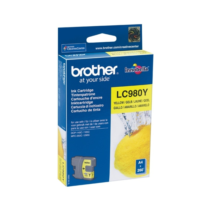 Brother LC-980Y bläckpatroner 1 styck Original Gul i gruppen DATORER & KRINGUTRUSTNING / Skrivare & Tillbehör / Bläck & Toner / Bläckpatroner / Brother hos TP E-commerce Nordic AB (A14043)