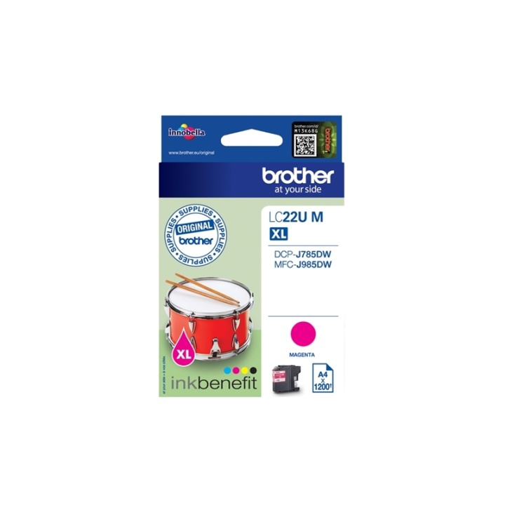 Brother LC-22UM bläckpatroner Original Hög (XL) avkastning Magenta i gruppen DATORER & KRINGUTRUSTNING / Skrivare & Tillbehör / Bläck & Toner / Bläckpatroner / Brother hos TP E-commerce Nordic AB (A14050)