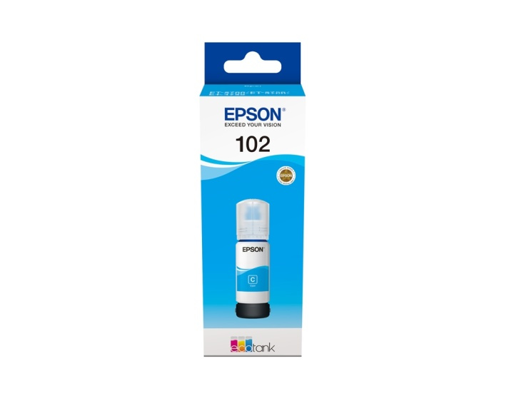 Epson 102 EcoTank Cyan ink bottle i gruppen DATORER & KRINGUTRUSTNING / Skrivare & Tillbehör / Bläck & Toner / Bläckpatroner / Epson hos TP E-commerce Nordic AB (A14053)