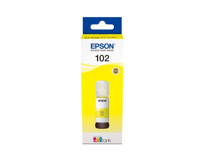 Epson 102 EcoTank Yellow ink bottle i gruppen DATORER & KRINGUTRUSTNING / Skrivare & Tillbehör / Bläck & Toner / Bläckpatroner / Epson hos TP E-commerce Nordic AB (A14054)