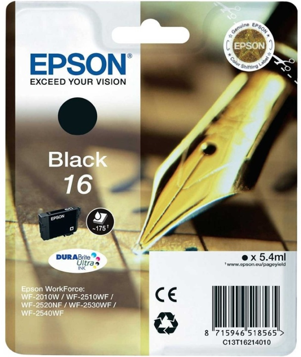 Epson Pen and crossword Singlepack Black 16 DURABrite Ultra Ink i gruppen DATORER & KRINGUTRUSTNING / Skrivare & Tillbehör / Bläck & Toner / Bläckpatroner / Epson hos TP E-commerce Nordic AB (A14058)