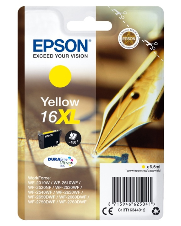 Epson Pen and crossword Enpack gul 16XL DURABrite Ultra-bläck i gruppen DATORER & KRINGUTRUSTNING / Skrivare & Tillbehör / Bläck & Toner / Bläckpatroner / Epson hos TP E-commerce Nordic AB (A14059)