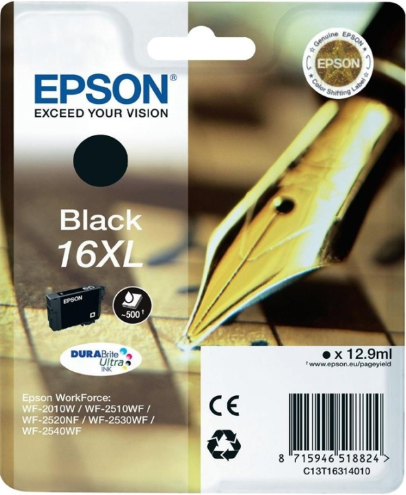 Epson Pen and crossword Singlepack Black 16XL DURABrite Ultra Ink i gruppen DATORER & KRINGUTRUSTNING / Skrivare & Tillbehör / Bläck & Toner / Bläckpatroner / Epson hos TP E-commerce Nordic AB (A14061)