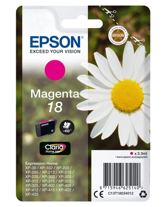 Epson Daisy Enpack magenta 18 Claria Home-bläck i gruppen DATORER & KRINGUTRUSTNING / Skrivare & Tillbehör / Bläck & Toner / Bläckpatroner / Epson hos TP E-commerce Nordic AB (A14064)