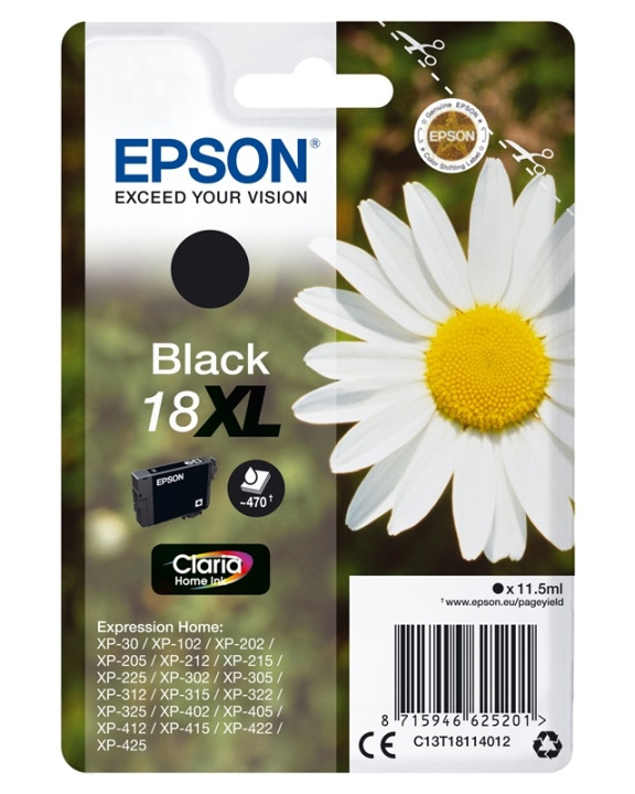 Epson Daisy Enpack svart 18XL Claria Home-bläck i gruppen DATORER & KRINGUTRUSTNING / Skrivare & Tillbehör / Bläck & Toner / Bläckpatroner / Epson hos TP E-commerce Nordic AB (A14068)