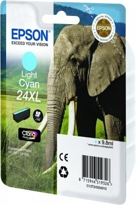 Epson Elephant Singlepack Light Cyan 24XL Claria Photo HD Ink i gruppen DATORER & KRINGUTRUSTNING / Skrivare & Tillbehör / Bläck & Toner / Bläckpatroner / Epson hos TP E-commerce Nordic AB (A14071)