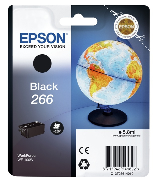 Epson Globe Singlepack Black 266 ink cartridge i gruppen DATORER & KRINGUTRUSTNING / Skrivare & Tillbehör / Bläck & Toner / Bläckpatroner / Epson hos TP E-commerce Nordic AB (A14076)