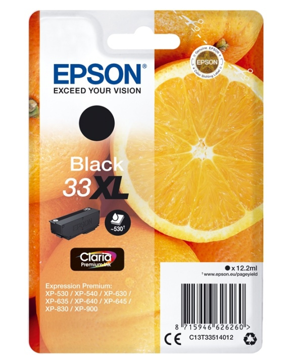 Epson Oranges Singlepack Black 33XL Claria Premium Ink i gruppen DATORER & KRINGUTRUSTNING / Skrivare & Tillbehör / Bläck & Toner / Bläckpatroner / Epson hos TP E-commerce Nordic AB (A14104)