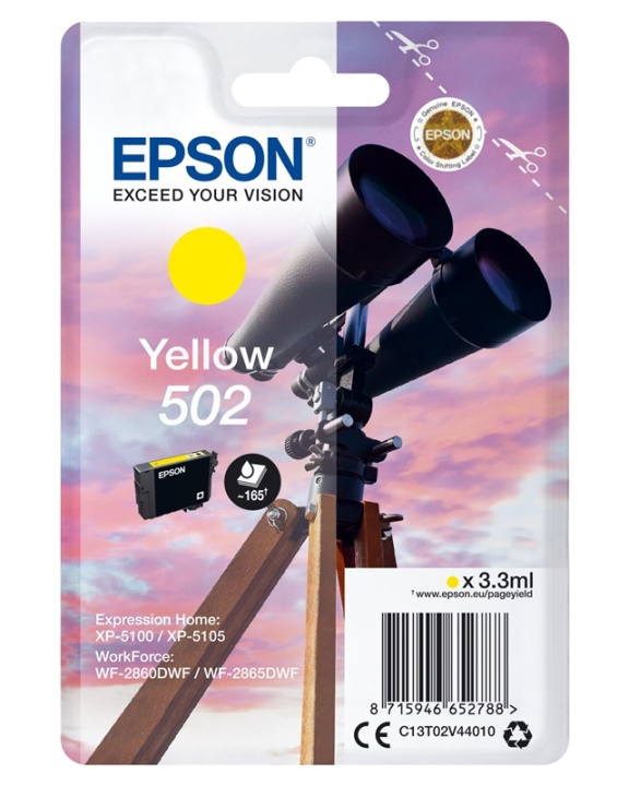 Epson Singlepack Yellow 502 Ink i gruppen DATORER & KRINGUTRUSTNING / Skrivare & Tillbehör / Bläck & Toner / Bläckpatroner / Epson hos TP E-commerce Nordic AB (A14115)