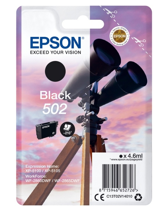 Epson Singlepack Black 502 Ink i gruppen DATORER & KRINGUTRUSTNING / Skrivare & Tillbehör / Bläck & Toner / Bläckpatroner / Epson hos TP E-commerce Nordic AB (A14117)