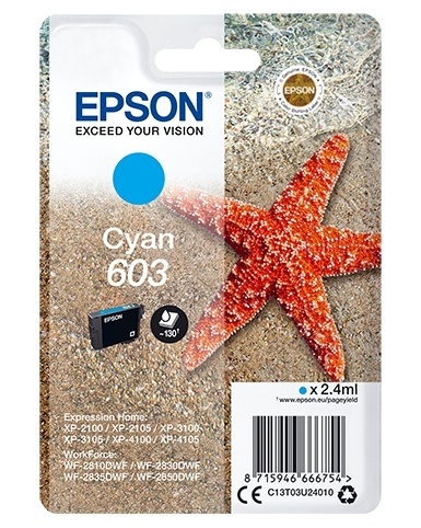 Epson Singlepack Cyan 603 Ink i gruppen DATORER & KRINGUTRUSTNING / Skrivare & Tillbehör / Bläck & Toner / Bläckpatroner / Epson hos TP E-commerce Nordic AB (A14118)
