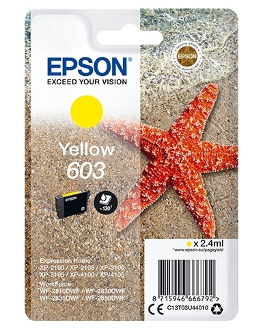 Epson Singlepack Yellow 603 Ink i gruppen DATORER & KRINGUTRUSTNING / Skrivare & Tillbehör / Bläck & Toner / Bläckpatroner / Epson hos Teknikproffset Nordic AB (A14119)