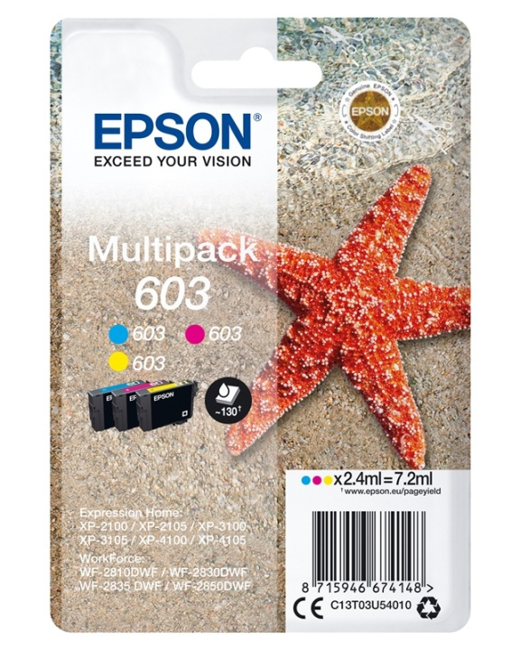 Epson Multipack 3-colours 603 Ink i gruppen DATORER & KRINGUTRUSTNING / Skrivare & Tillbehör / Bläck & Toner / Bläckpatroner / Epson hos TP E-commerce Nordic AB (A14121)
