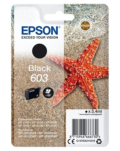 Epson Singlepack Black 603 Ink i gruppen DATORER & KRINGUTRUSTNING / Skrivare & Tillbehör / Bläck & Toner / Bläckpatroner / Epson hos TP E-commerce Nordic AB (A14124)