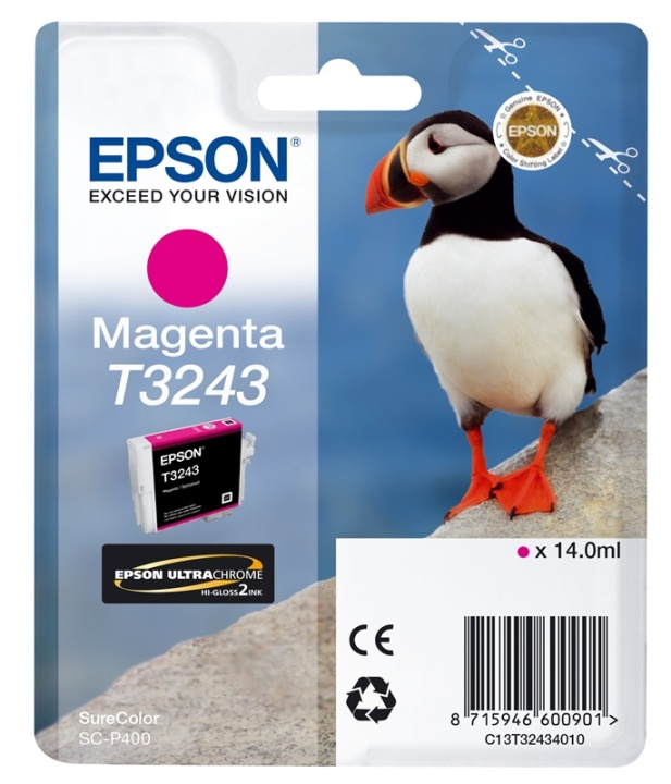 Epson T3243 Magenta i gruppen DATORER & KRINGUTRUSTNING / Skrivare & Tillbehör / Bläck & Toner / Bläckpatroner / Epson hos TP E-commerce Nordic AB (A14144)