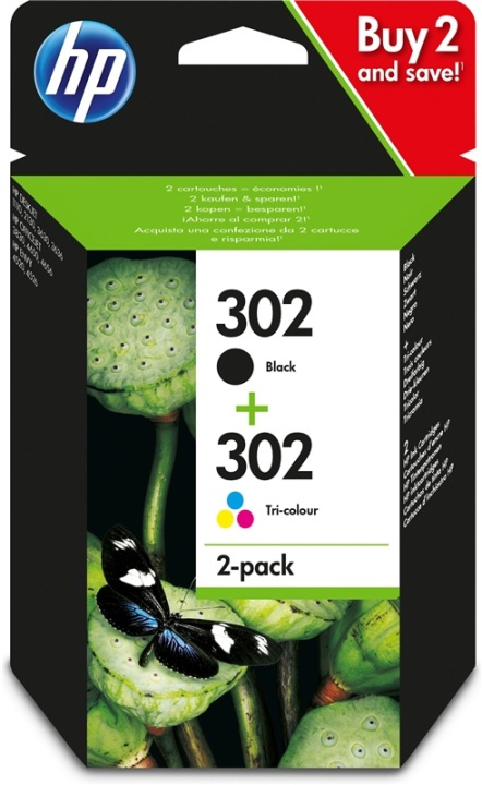 HP 302 bläckpatroner Original Standardavkastning Svart, Cyan, Magenta, Gul i gruppen DATORER & KRINGUTRUSTNING / Skrivare & Tillbehör / Bläck & Toner / Bläckpatroner / HP hos TP E-commerce Nordic AB (A14157)