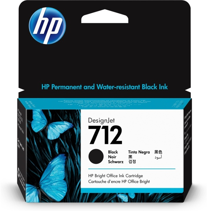 HP 712 bläckpatroner 1 styck Original Standardavkastning Svart i gruppen DATORER & KRINGUTRUSTNING / Skrivare & Tillbehör / Bläck & Toner / Bläckpatroner / HP hos TP E-commerce Nordic AB (A14181)