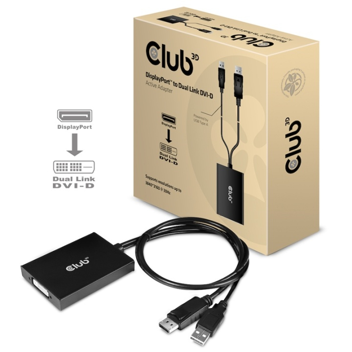 CLUB3D cac-1010 Displayport/usb DVI-I Daul link Svart, Vit i gruppen DATORER & KRINGUTRUSTNING / Datorkablar / DisplayPort / Adaptrar hos TP E-commerce Nordic AB (A14263)