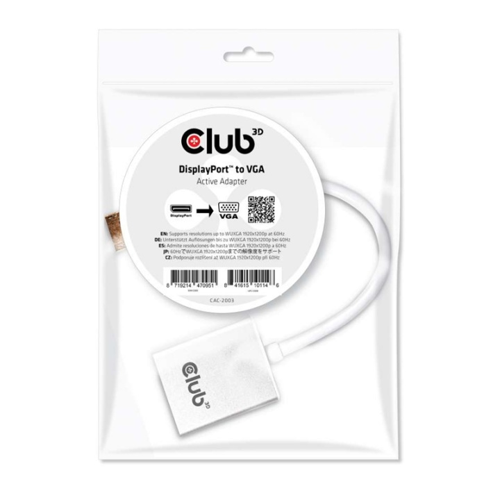 CLUB3D Displayport to VGA Active Adapter i gruppen DATORER & KRINGUTRUSTNING / Datorkablar / DisplayPort / Adaptrar hos TP E-commerce Nordic AB (A14265)