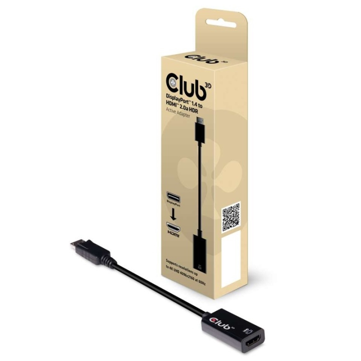 CLUB3D DisplayPort 1.4 to HDMI 2.0b HDR Active Adapter i gruppen HEMELEKTRONIK / Kablar & Adaptrar / HDMI / Adaptrar hos TP E-commerce Nordic AB (A14269)