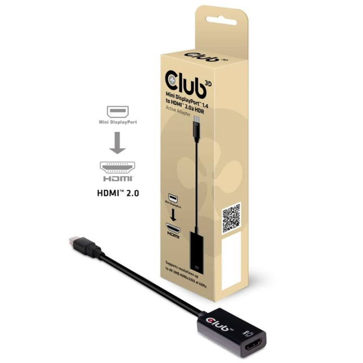 CLUB3D Mini DisplayPort 1.4 to HDMI 2.0b HDR Active Adapter i gruppen DATORER & KRINGUTRUSTNING / Datorkablar / DisplayPort / Adaptrar hos TP E-commerce Nordic AB (A14274)