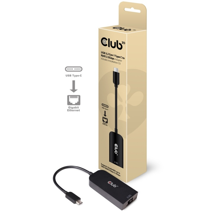 CLUB3D CAC-1520 cable gender changer USB C Ethernet Svart i gruppen DATORER & KRINGUTRUSTNING / Nätverk / Nätverkskort / USB hos TP E-commerce Nordic AB (A14278)