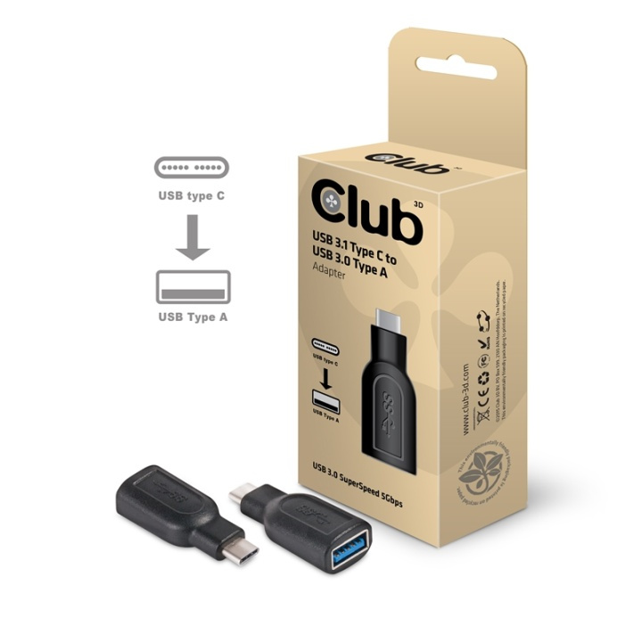 CLUB3D USB 3.1 Type C to USB 3.0 Adapter i gruppen DATORER & KRINGUTRUSTNING / Datorkablar / USB-kablar / USB-A / Adaptrar hos TP E-commerce Nordic AB (A14283)
