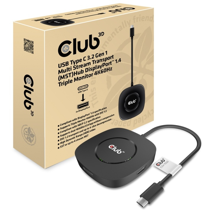 CLUB3D USB TYPE C 3.2 GEN1 MULTISTREAM TRANSPORT MST HUB DISPLAY PORT 1.4 TRIPLE i gruppen DATORER & KRINGUTRUSTNING / Datorkablar / DisplayPort / Adaptrar hos TP E-commerce Nordic AB (A14290)