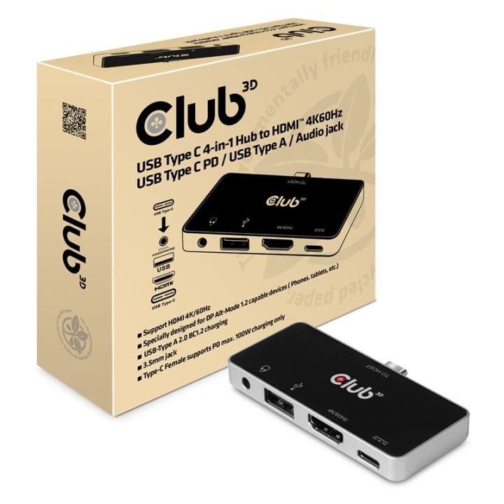 CLUB3D csv-1591 Dockning USB 3.2 Gen 1 (3.1 Gen 1) Type-C Svart, Krom i gruppen DATORER & KRINGUTRUSTNING / Bärbara datorer & tillbehör / Dockningsstation hos TP E-commerce Nordic AB (A14584)