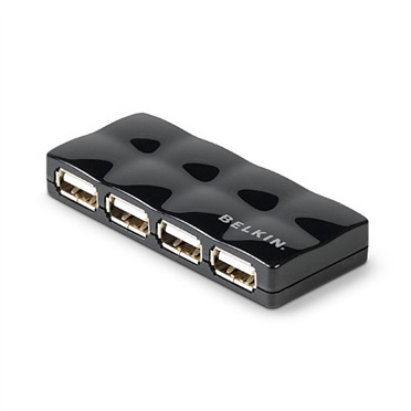 Belkin 4-Port USB 2.0 480 Mbit/s Svart i gruppen DATORER & KRINGUTRUSTNING / Datortillbehör / USB-hubbar hos TP E-commerce Nordic AB (A14766)