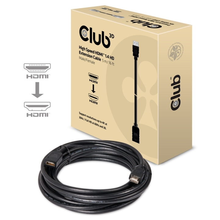 CLUB3D High Speed HDMIT 1.4 HD Extension Cable 5m/16ft Male/Female i gruppen HEMELEKTRONIK / Kablar & Adaptrar / HDMI / Kablar hos TP E-commerce Nordic AB (A14791)
