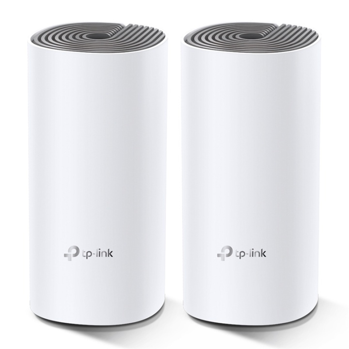 TP-LINK Deco E4 (2-pack) Dual-band (2,4 GHz / 5 GHz) Wi-Fi 5 (802.11ac) Vit, Grå i gruppen DATORER & KRINGUTRUSTNING / Nätverk / Routrar hos TP E-commerce Nordic AB (A15029)