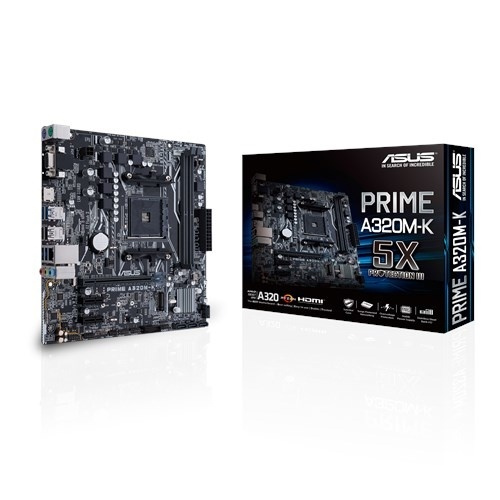 ASUS MB PRIME A320M-K AMD A320 Uttag AM4 micro ATX i gruppen DATORER & KRINGUTRUSTNING / Datorkomponenter / Moderkort hos TP E-commerce Nordic AB (A15136)