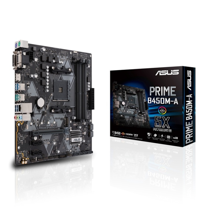 ASUS PRIME B450M-A AMD B450 Uttag AM4 micro ATX i gruppen DATORER & KRINGUTRUSTNING / Datorkomponenter / Moderkort hos TP E-commerce Nordic AB (A15139)