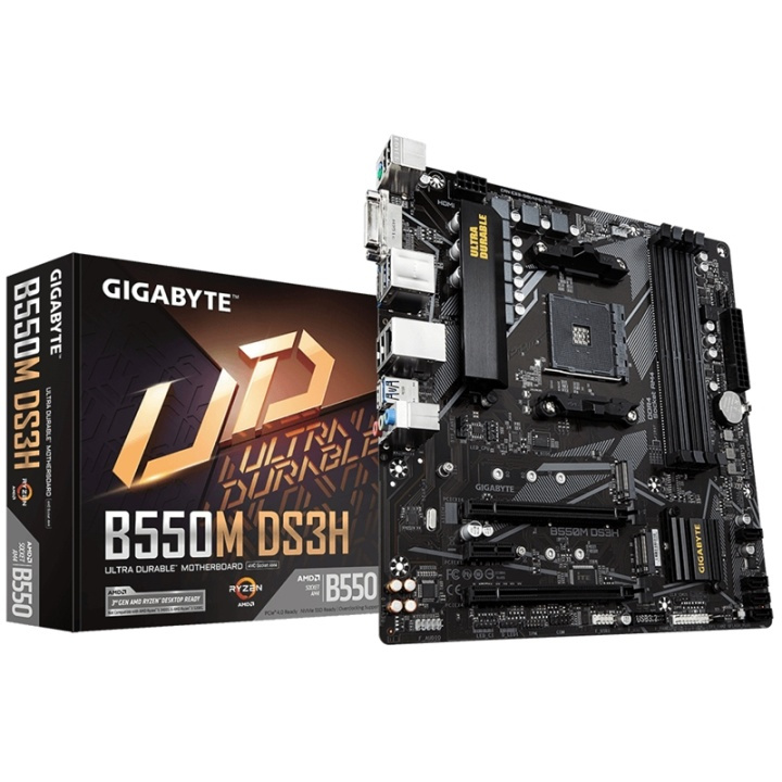 Gigabyte B550M DS3H AMD B550 Uttag AM4 micro ATX i gruppen DATORER & KRINGUTRUSTNING / Datorkomponenter / Moderkort hos TP E-commerce Nordic AB (A15159)