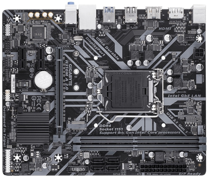 Gigabyte H310M A 2.0 moderkort Intel H310 Express LGA 1151 (uttag H4) micro ATX i gruppen DATORER & KRINGUTRUSTNING / Datorkomponenter / Moderkort hos TP E-commerce Nordic AB (A15162)