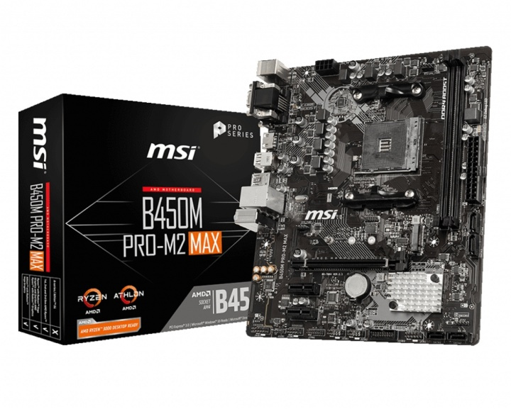 MSI B450M PRO-M2 MAX moderkort AMD B450 Uttag AM4 micro ATX i gruppen DATORER & KRINGUTRUSTNING / Datorkomponenter / Moderkort hos TP E-commerce Nordic AB (A15175)